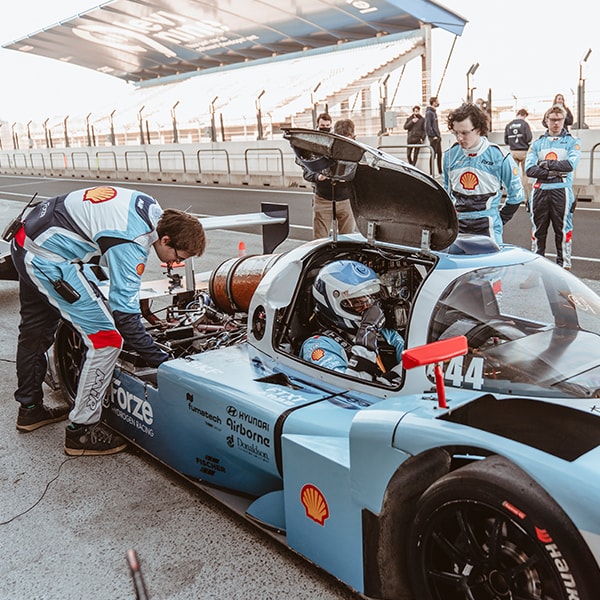 Forze electric racing car and team