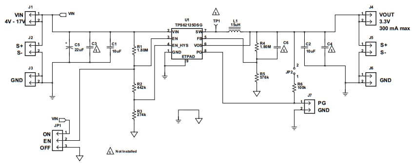 Schematic - Texas Instruments TPS62125EVM-044 Evaluation Module
