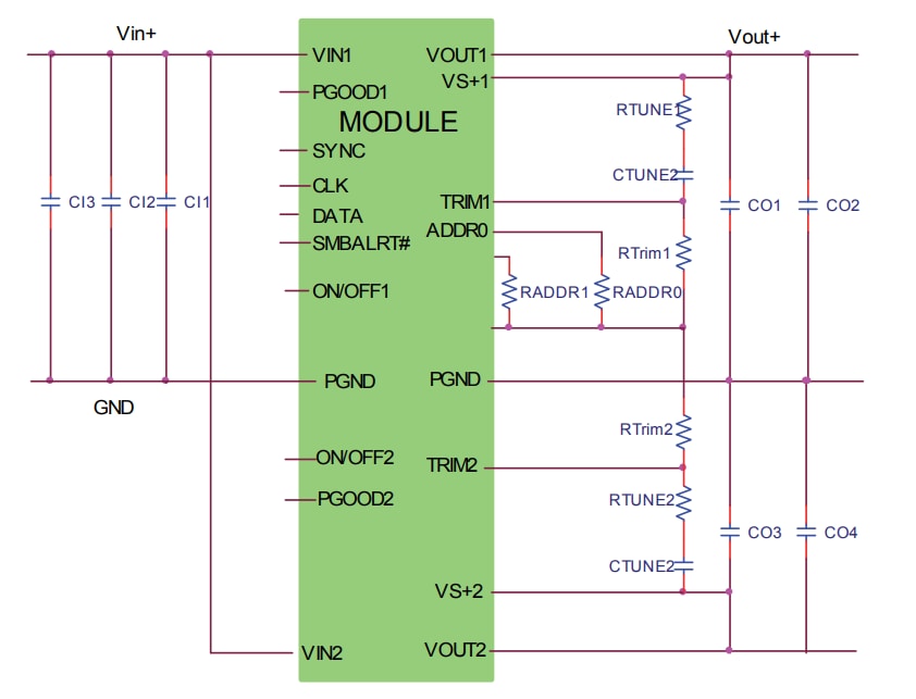 Block Diagram - OmniOn Power Dual Output MicroDLynx™ DC-DC Power Modules