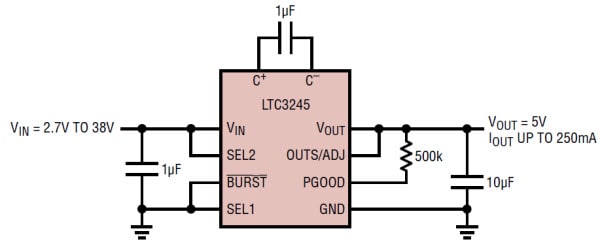 Application Circuit Diagram - Analog Devices Inc. LTC3245 Inductorless Charge Pump DC/DC Converters