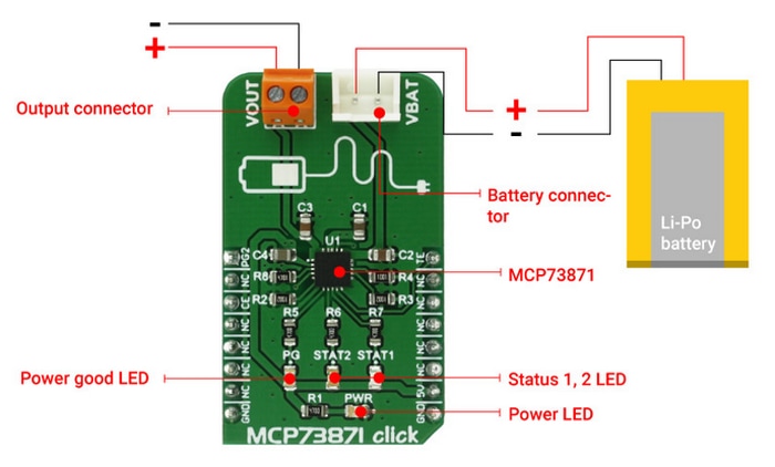 Block Diagram - Mikroe MIKROE-2858 MCP73871 Click