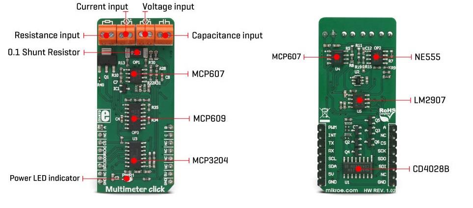 Block Diagram - Mikroe MIKROE-3116 Multimeter Click