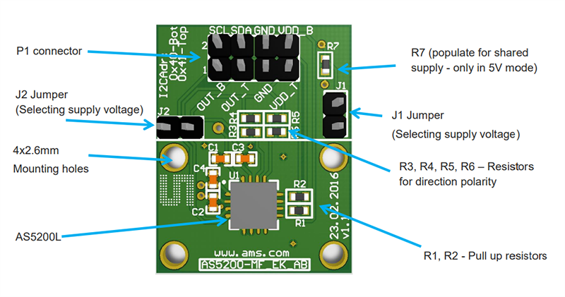 ams OSRAM AS5200L-MF_EK_AB Adapter Board