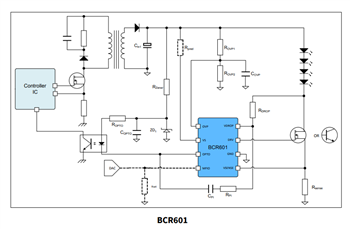 Application Circuit Diagram - Infineon Technologies BCR60x Hot Plug ICs