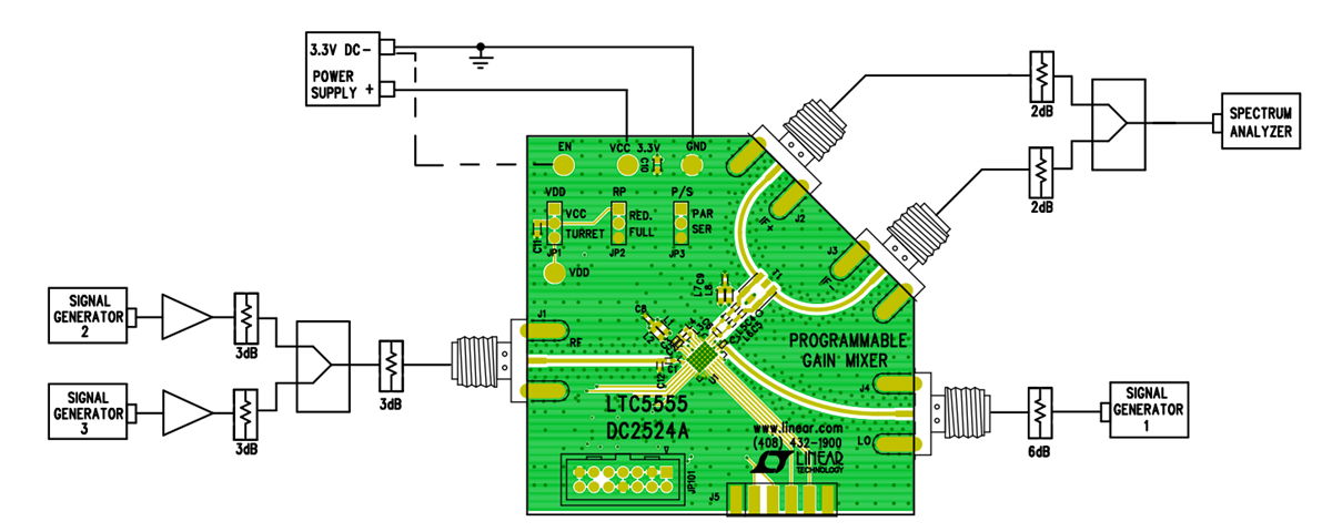 Application Circuit Diagram - Analog Devices Inc. LTC5555 Demo Board DC2524A