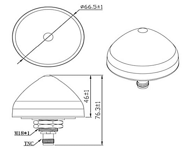 Abracon AEACMK0660746-SG4 Screw-Mount Active GNSS Antenna