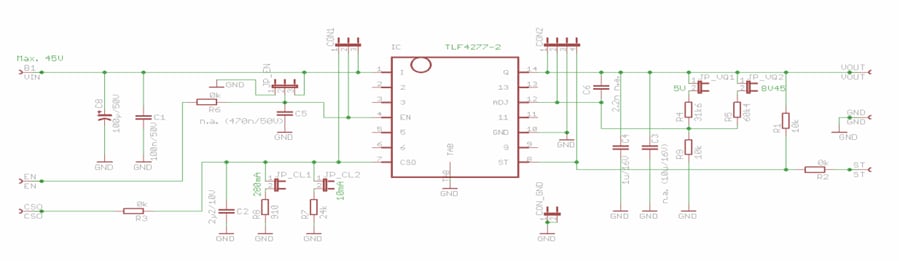 Schematic - Infineon Technologies TLF4277-2EL Demonstration Board