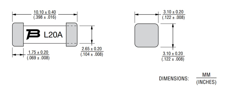 Chart - Bourns SF-3812F-T Fast-Acting SMD Fuses