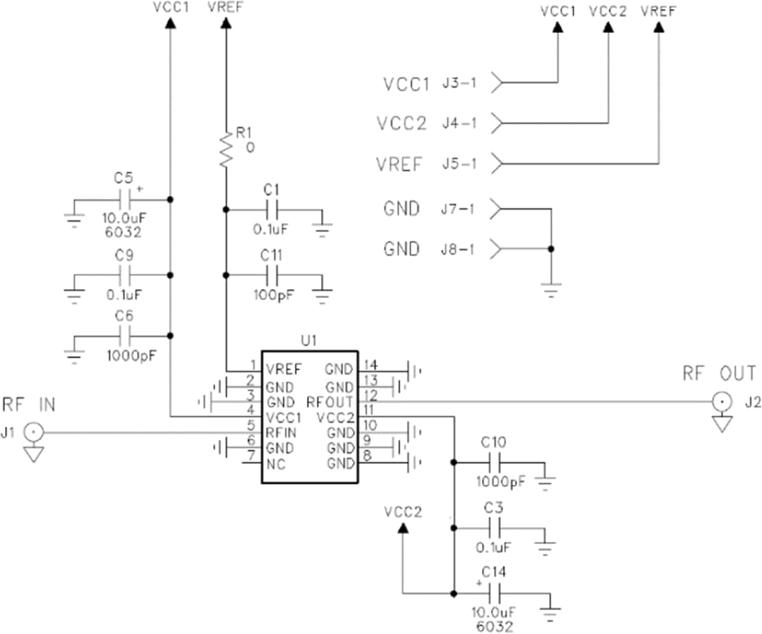 Schematic - Qorvo QPA9421EVB-01 Evaluation Board