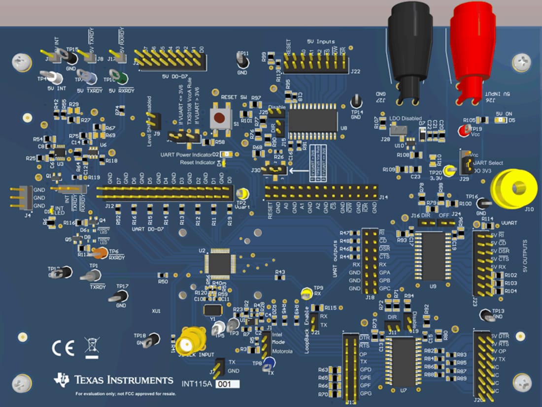 Mechanical Drawing - Texas Instruments TL16C750EEVM UART Evaluation Module (EVM)