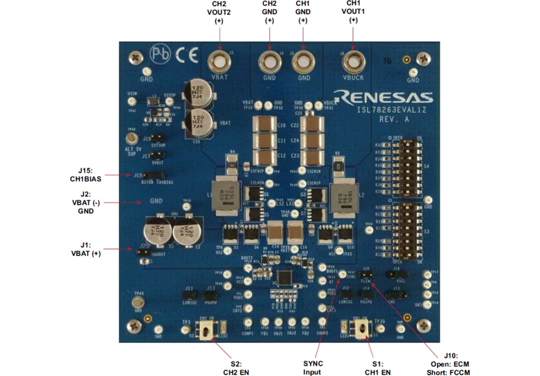 Renesas Electronics ISL78263EVAL1Z Evaluation Board