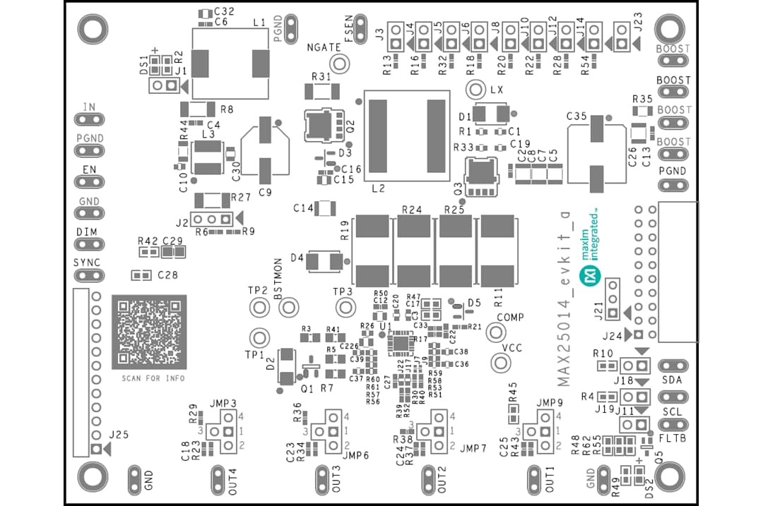 Mechanical Drawing - Analog Devices Inc. MAX25014EVKIT Evaluation Kit