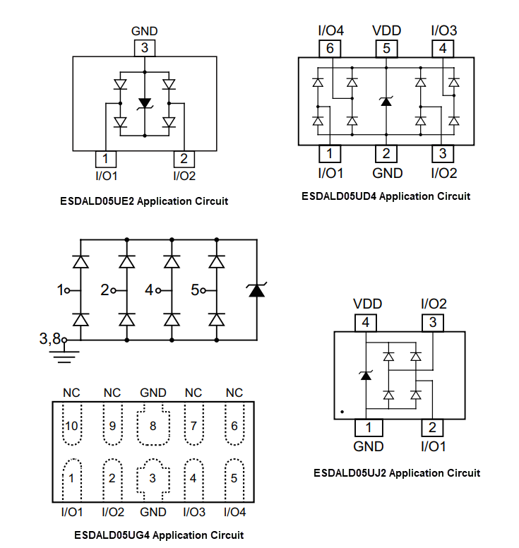 Application Circuit Diagram - WeEn Semiconductors ESDALD05 ESD Protection Diode Arrays