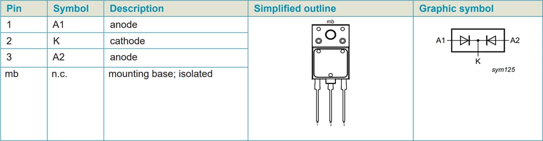 Mechanical Drawing - WeEn Semiconductors WNSC2D16650CJ & WNSC2D20650CJ SiC Schottky Diodes