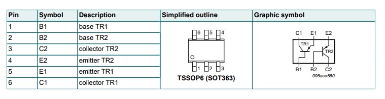 Application Circuit Diagram - Nexperia PMP3906AYS/-Q PNP/PNP Matched Double Transistors