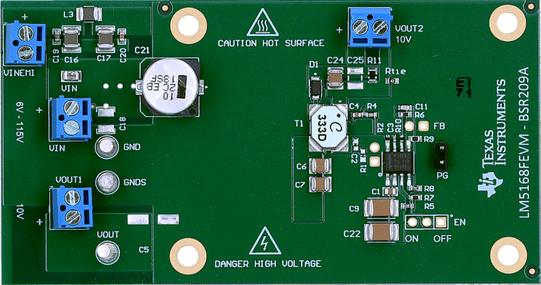 Mechanical Drawing - Texas Instruments LM5168FEVM Converter Evaluation Module (EVM)
