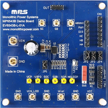 Monolithic Power Systems (MPS) EV6543 Brushless DC Motor Driver Evaluation Boards