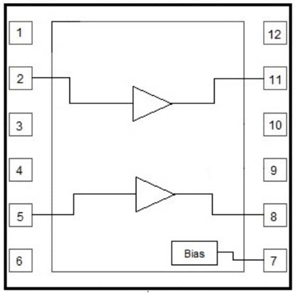 Block Diagram - Qorvo QPL1822 75Ω 15dB CATV Amplifiers