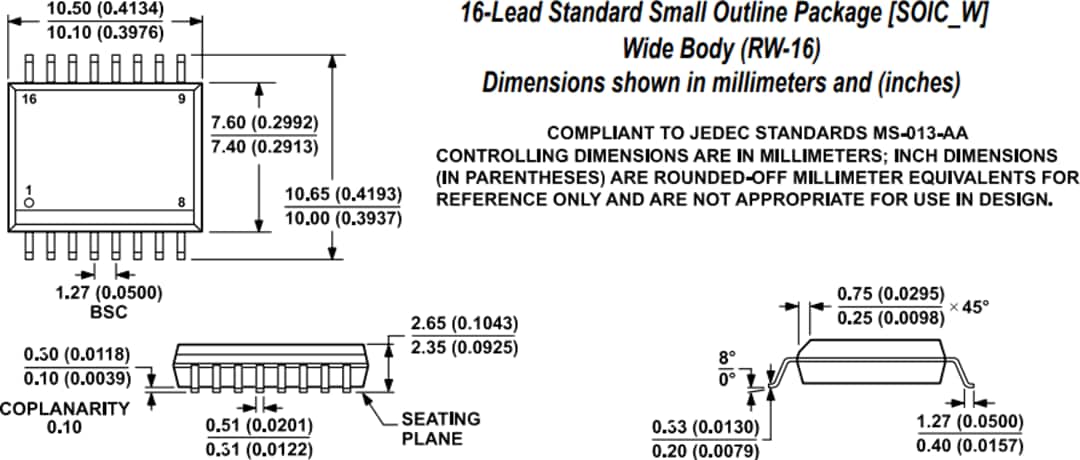Mechanical Drawing - Analog Devices Inc. ADuM4146 High Voltage Isolated Bipolar Gate Driver