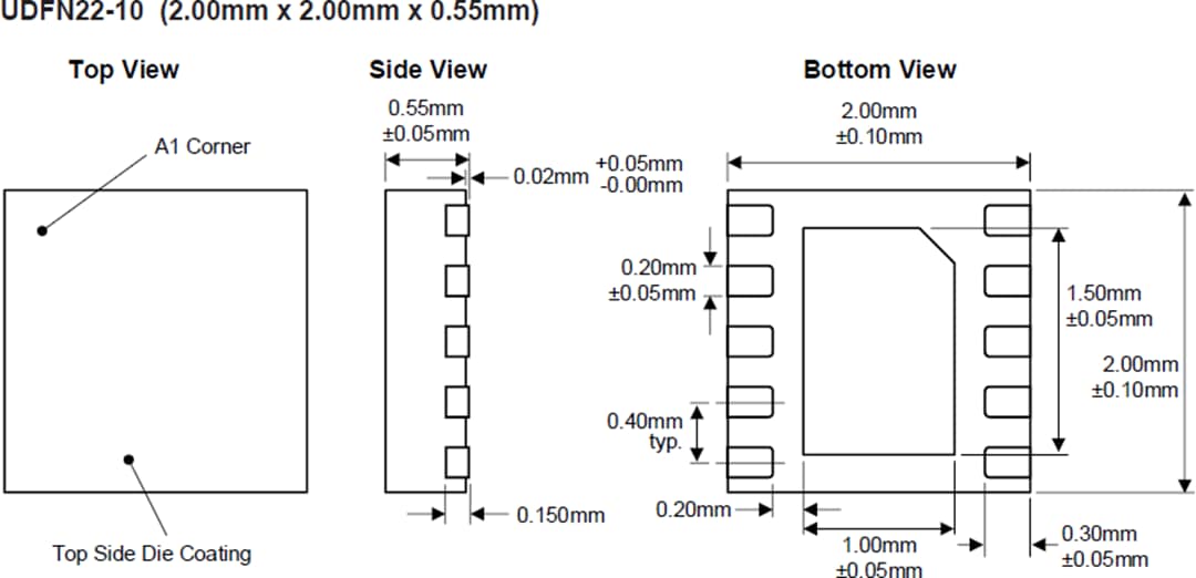 Mechanical Drawing - Kinetic Technologies KTD2690 Single Flash LED Driver