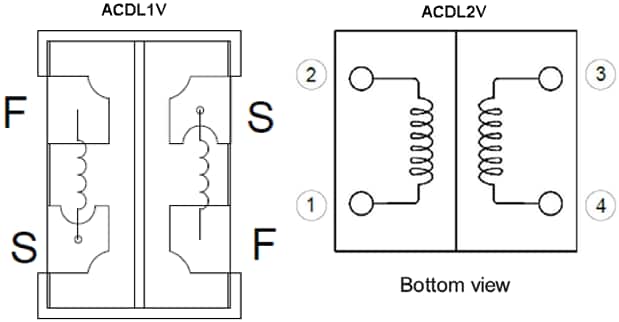 Schematic - Eaton ACDL1V/ACDL2V Automotive Class D Audio Inductors