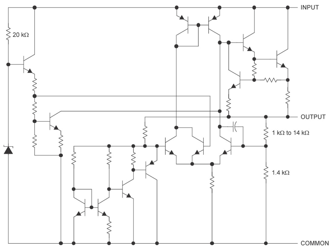 Block Diagram - Texas Instruments UA78L Positive Voltage Linear Regulators