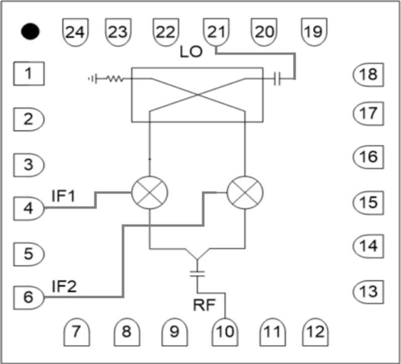 Schematic - MACOM MAMX-011043 15-45GHz Image Reject Mixer