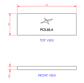 Mechanical Drawing - Taoglas PCS.55.M Small FR4 Wideband 4G LTE Antennas