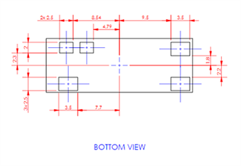 Mechanical Drawing - Taoglas PCS.55.M Small FR4 Wideband 4G LTE Antennas