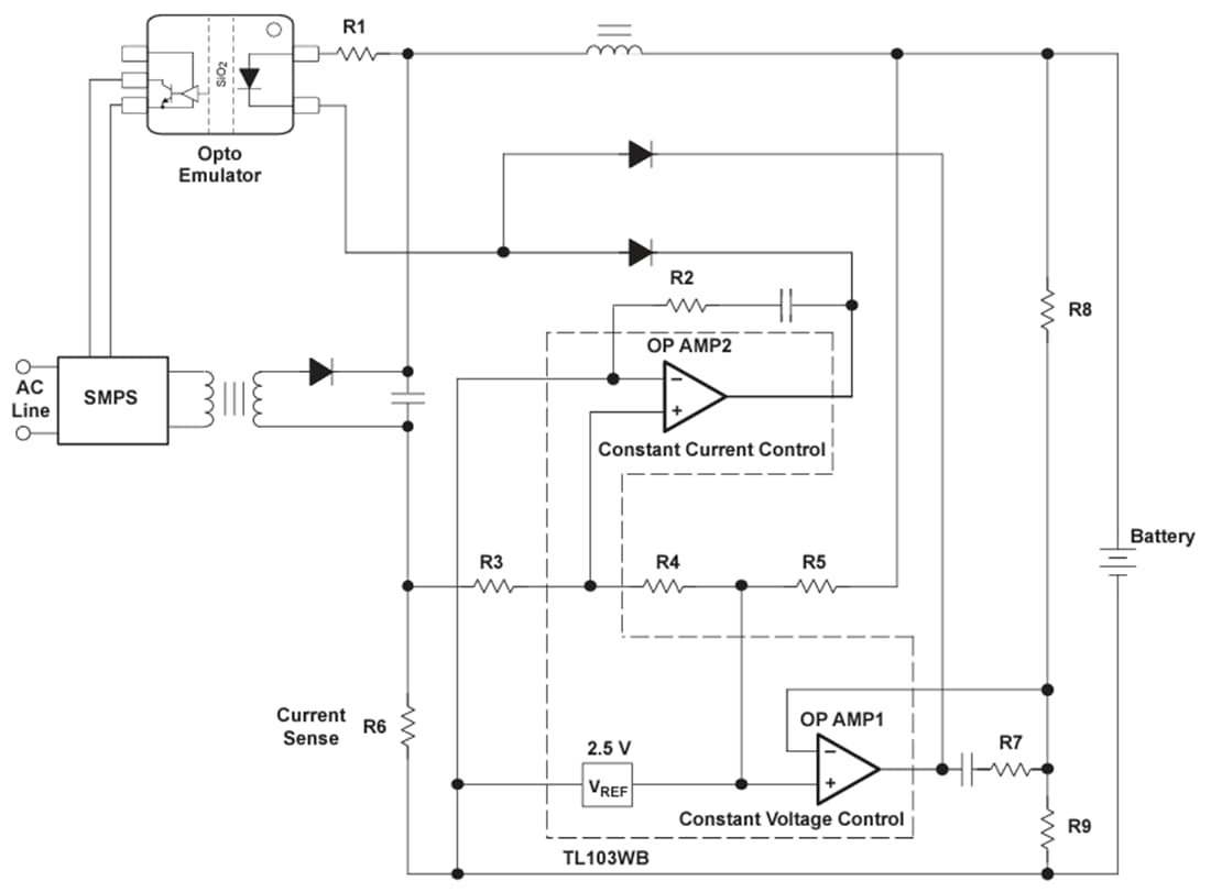 Application Circuit Diagram - Texas Instruments TL103Wx Low-Offset Voltage Operational Amplifiers