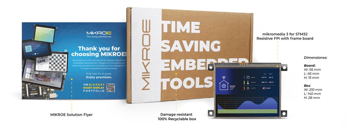 Mikroe MIKROE-6165 Mikromedia 3 for STM32F4 Resistive FPI