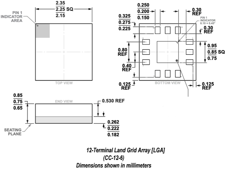 Mechanical Drawing - Analog Devices Inc. ADRF5714 Silicon Digital Attenuators