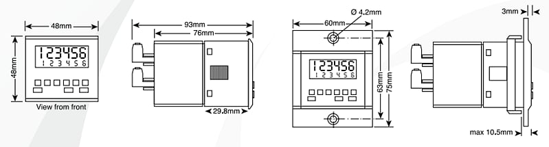 Chart - Trumeter 7922 & 7932 Programmable Preset Counters