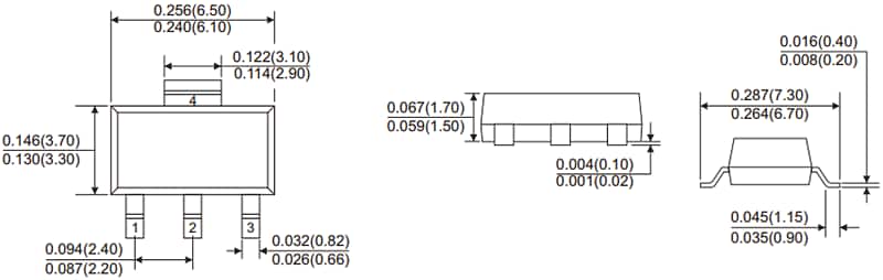 Mechanical Drawing - Comchip Technology AGT4350R-HF Silicon Epitaxial Planar Transistor