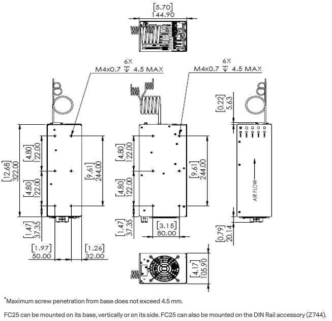 Mechanical Drawing - Advanced Energy FC2500 Capacitor Charger & Power Supply