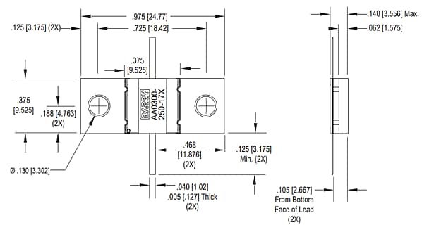 Chart - Vishay / Barry Industries A Series High-Power Flanged Attenuators