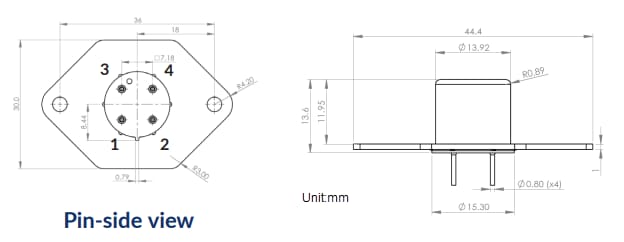 Mechanical Drawing - SST Sensing Mini Oxygen Sensor Board Mounts & Flanged Kits