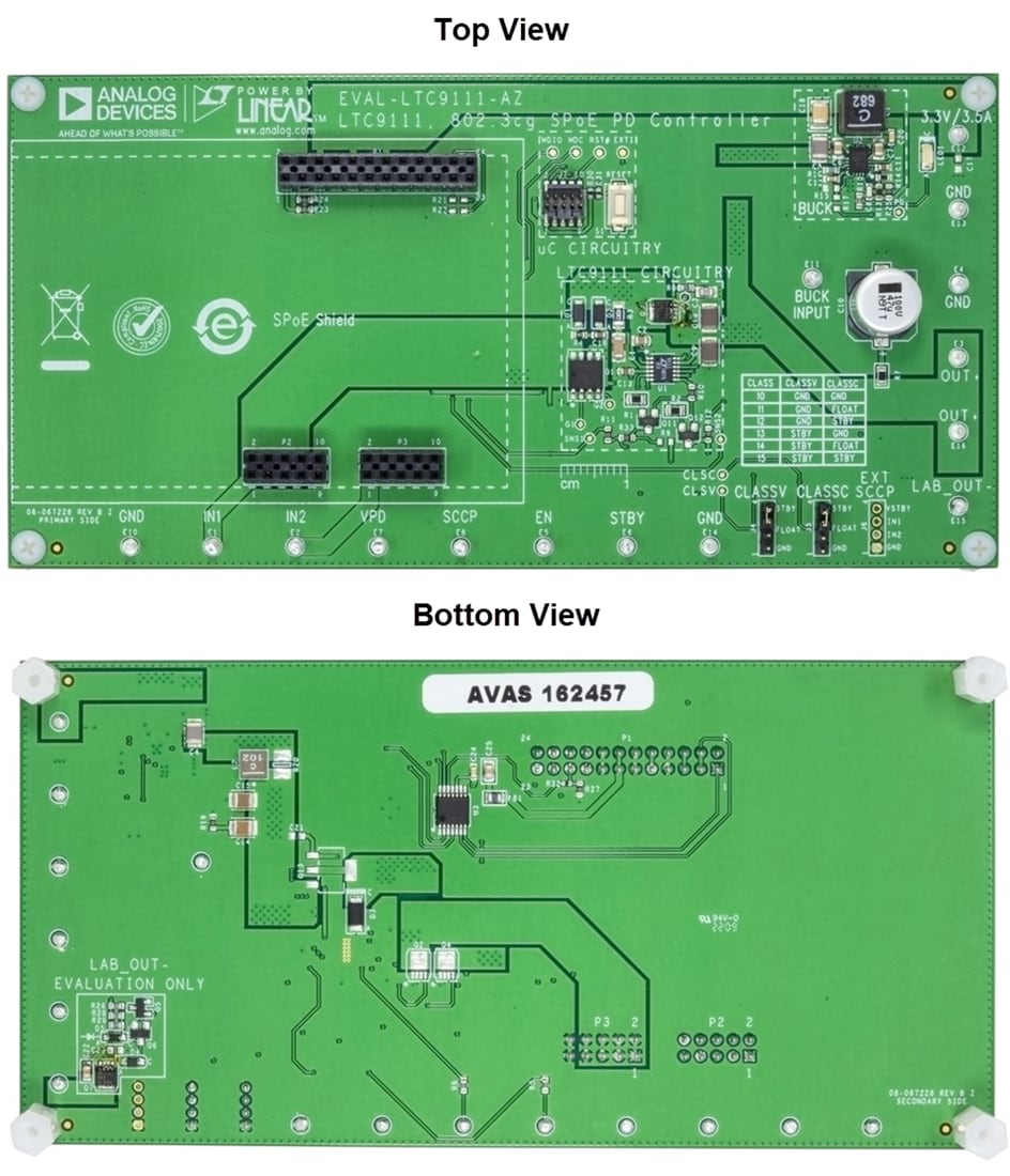 Mechanical Drawing - Analog Devices Inc. EVAL-LTC9111-AZ Evaluation Board