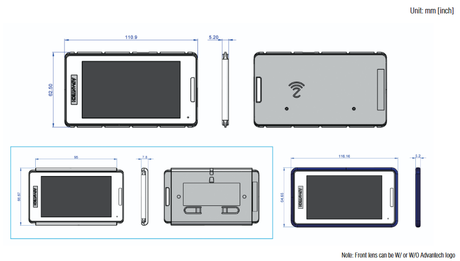 Mechanical Drawing - Advantech EPD-303 3.7