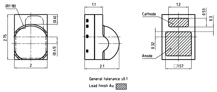 Mechanical Drawing - ams OSRAM IR SYNIOS® P2720 SFH 4795BS High Power LEDs
