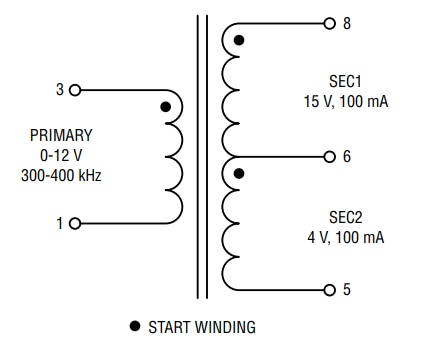 Schematic - Bourns HVMA03T100A-ST10S Gate Driver Transformers