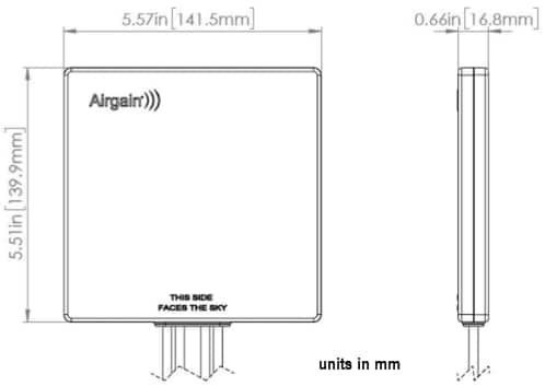 Mechanical Drawing - Airgain ULTRAMAX™ GLASS 5G Antennas