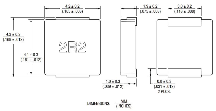 Mechanical Drawing - Bourns SRP4021HMCT Shielded Power Inductors