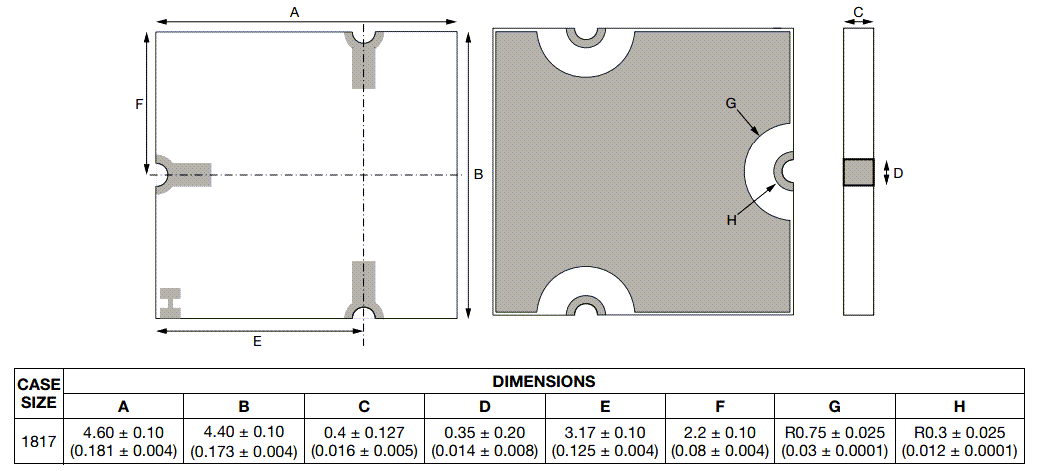 Mechanical Drawing - Vishay / Sfernice WLKN-000 2-Way Wilkinson Power Divider / Combiner