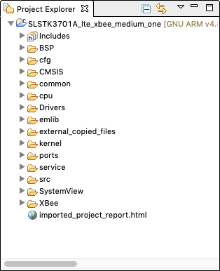 After Importing SLSTK3701A_lte_xbee_medium_one Project