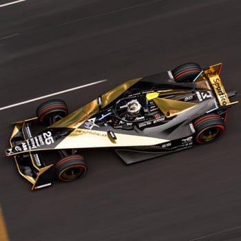 DS PENSKE car overhead view in London.